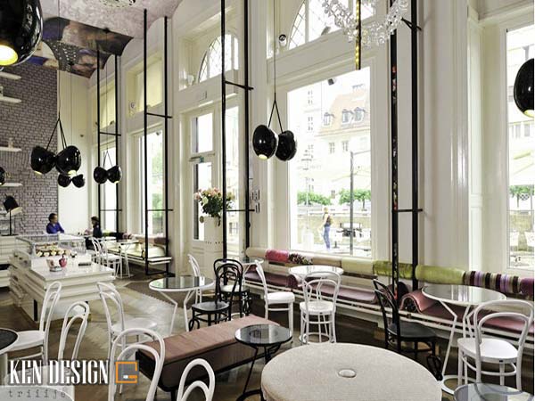 Gợi ý thiết kế nội thất quán cafe phong cách cổ điển Pháp khiến bạn say mê